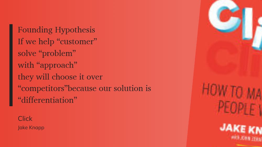 The Founding Hypothesis Template - CLICK, Jake Knapp